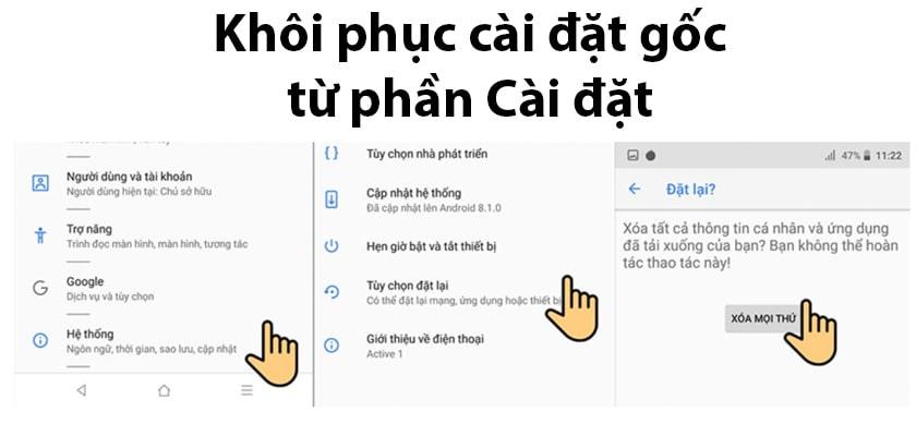 Hướng dẫn làm mới hoàn toàn điện thoại Vsmart