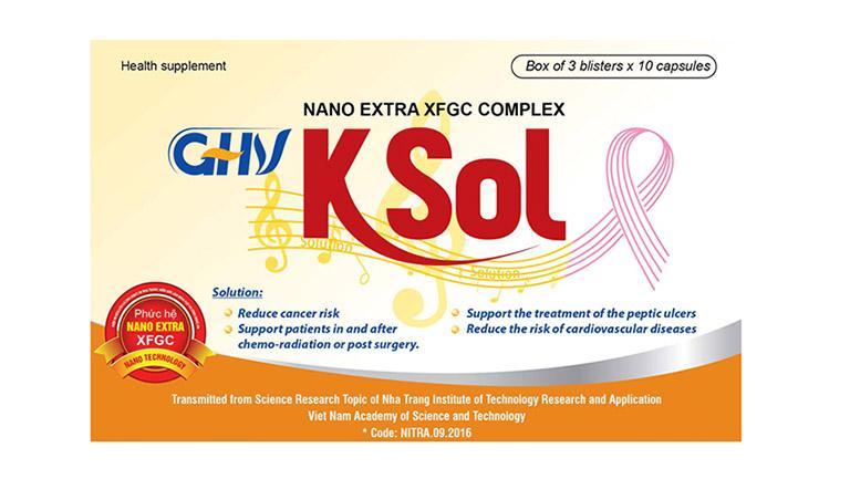 Thông tin chi tiết về sản phẩm Ksol phòng ngừa và hỗ trợ điều trị ung bướu