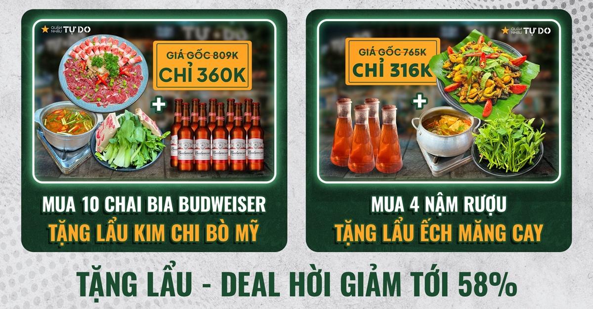 gọi bia/ rượu tặng lẩu