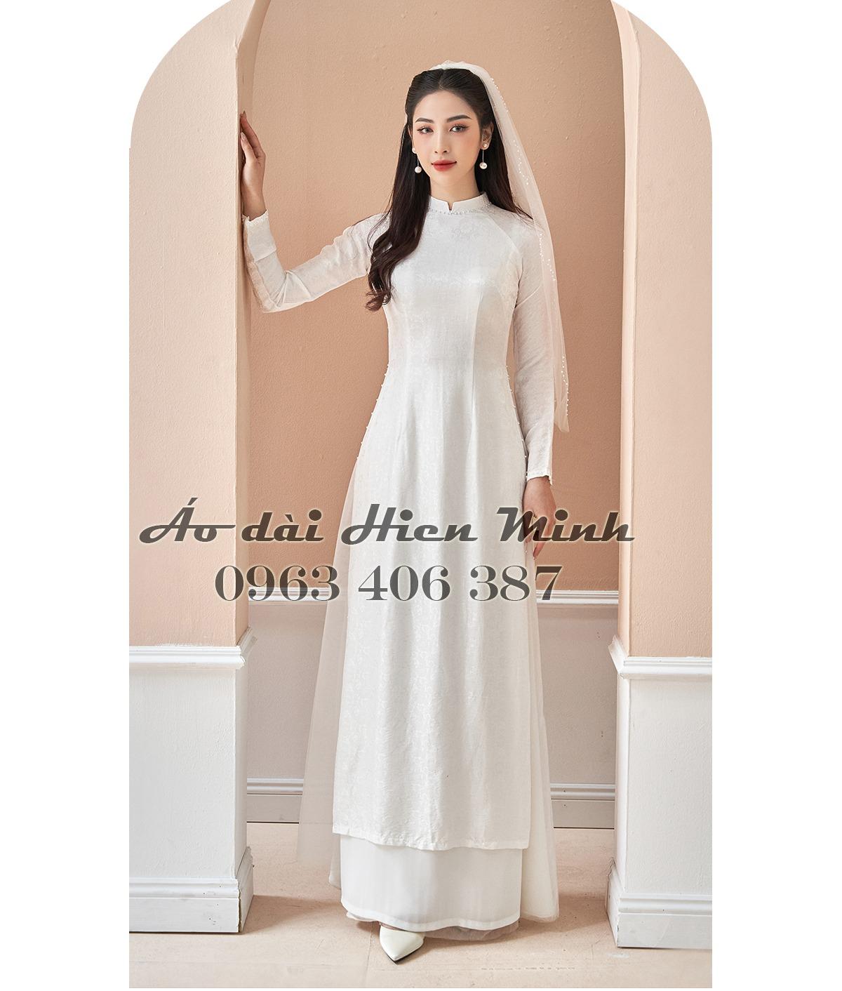 15++  mẫu áo dài cưới màu trắng đẹp nhất giúp  nàng toả sáng trong ngày trọng đại