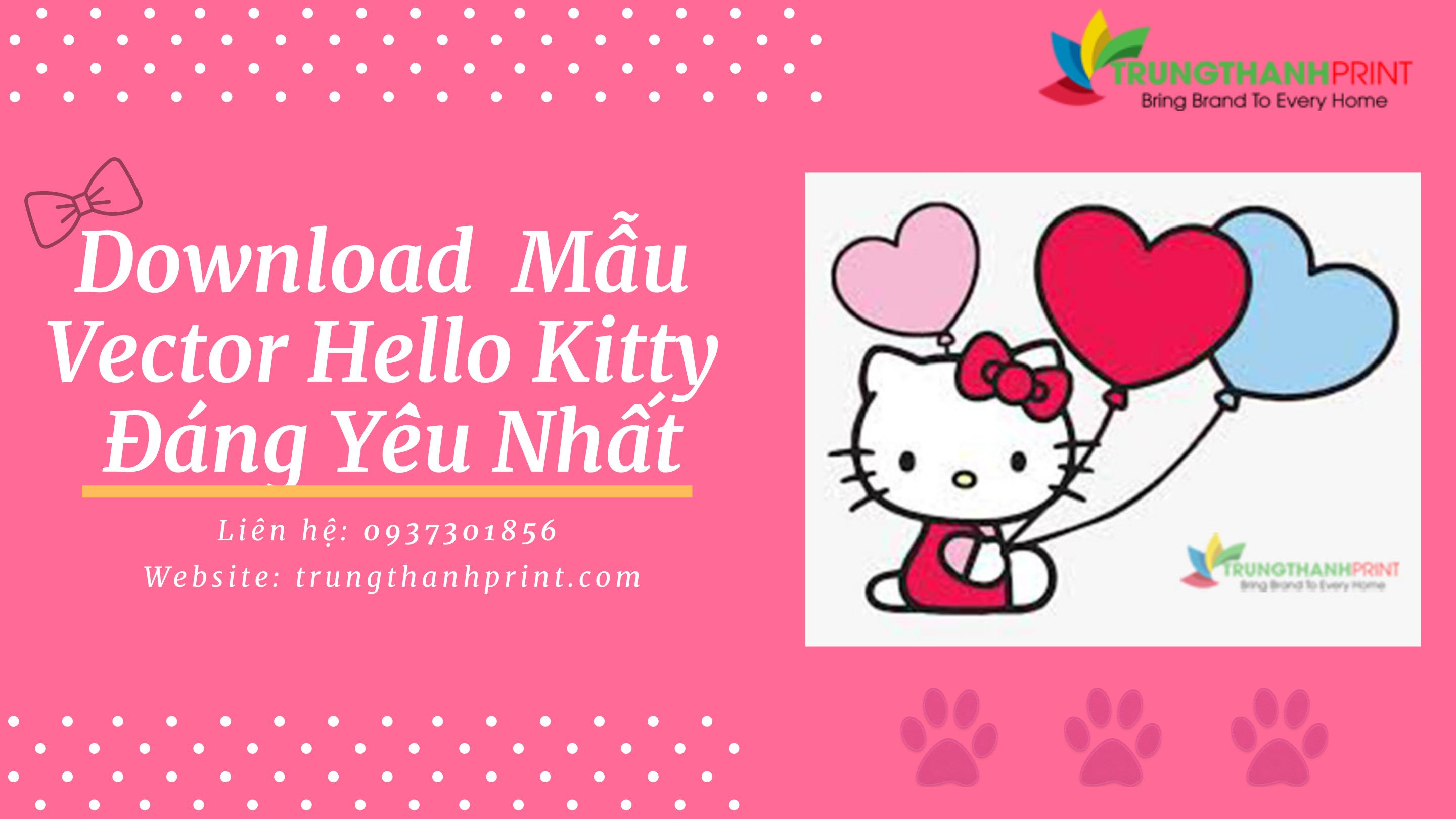 Download Mẫu Vector Hello Kitty Đáng Yêu Nhất
