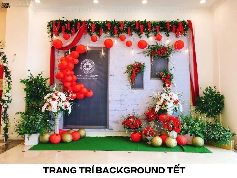 trang trí background tết