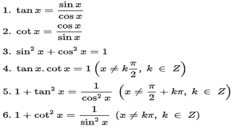 Công thức lượng giác lớp 11 cơ bản
