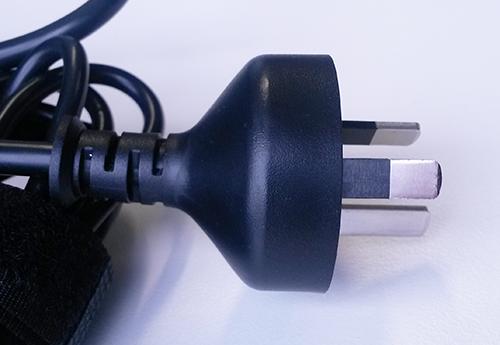 A photograph of a power plug