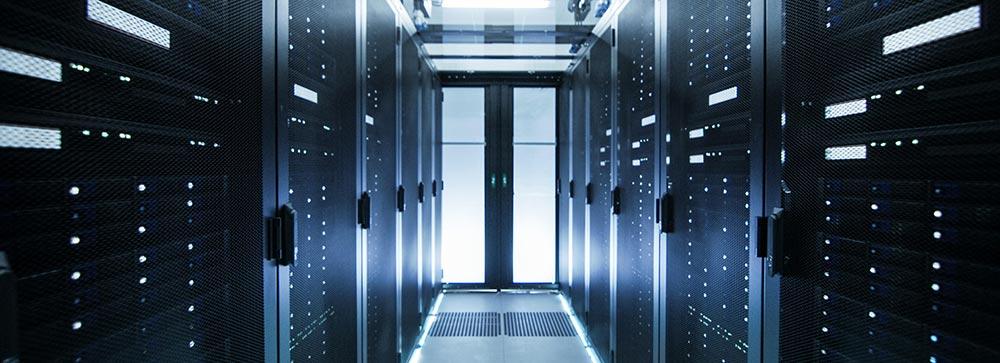 Server racks in a typical data centre