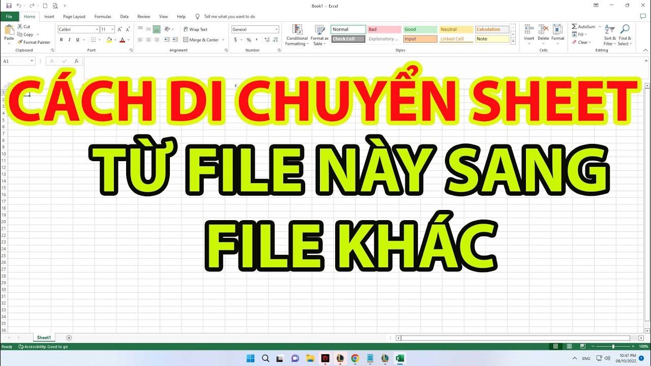 Cách di chuyển sheet từ file này sang file khác