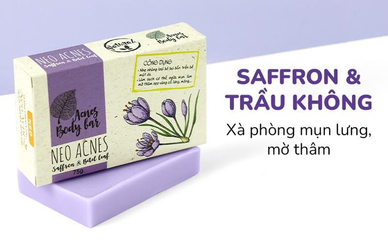 Xà phòng Acnes Body Bar Saffron And Betel Leaf làm sạch da, ngừa mụn, mờ thâm (75g)