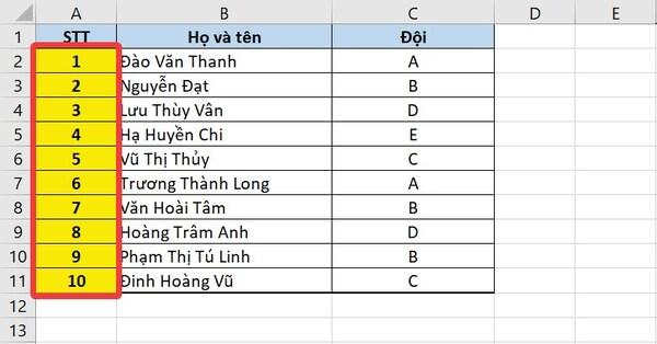 Cách Đánh Số Thứ Tự Trong Excel Với Vài Thao Tác Đơn Giản