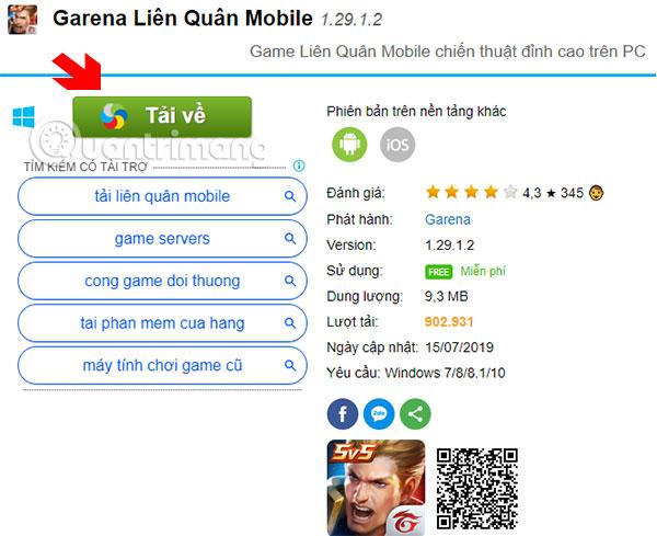 Tải Liên Quân Mobile PC