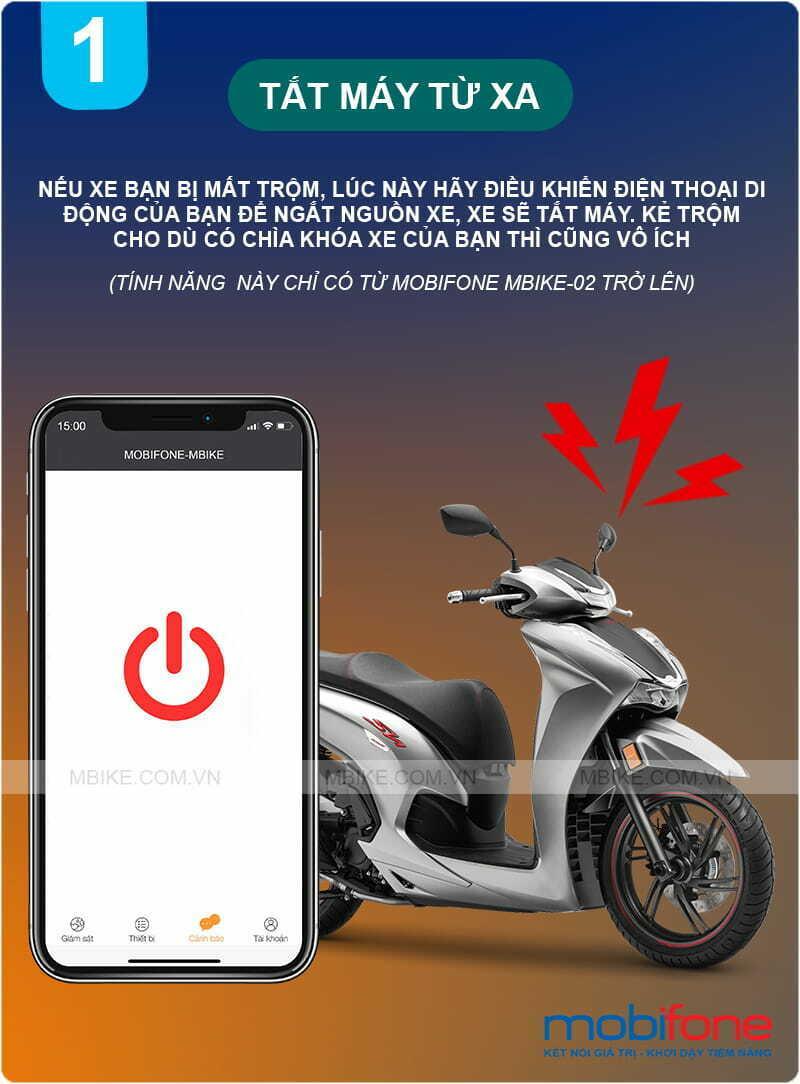 Định Vị MobiFone mBike-02 4G | Tắt Máy Từ Xa, Cảnh Báo Tắt Mở Động Cơ